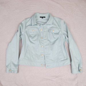 Talbots Seafoam Green Jean Jacket Women's M Cotton Blend Stretch 511